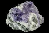 Purple Fluorite Crystals with Quartz - China #122014-1